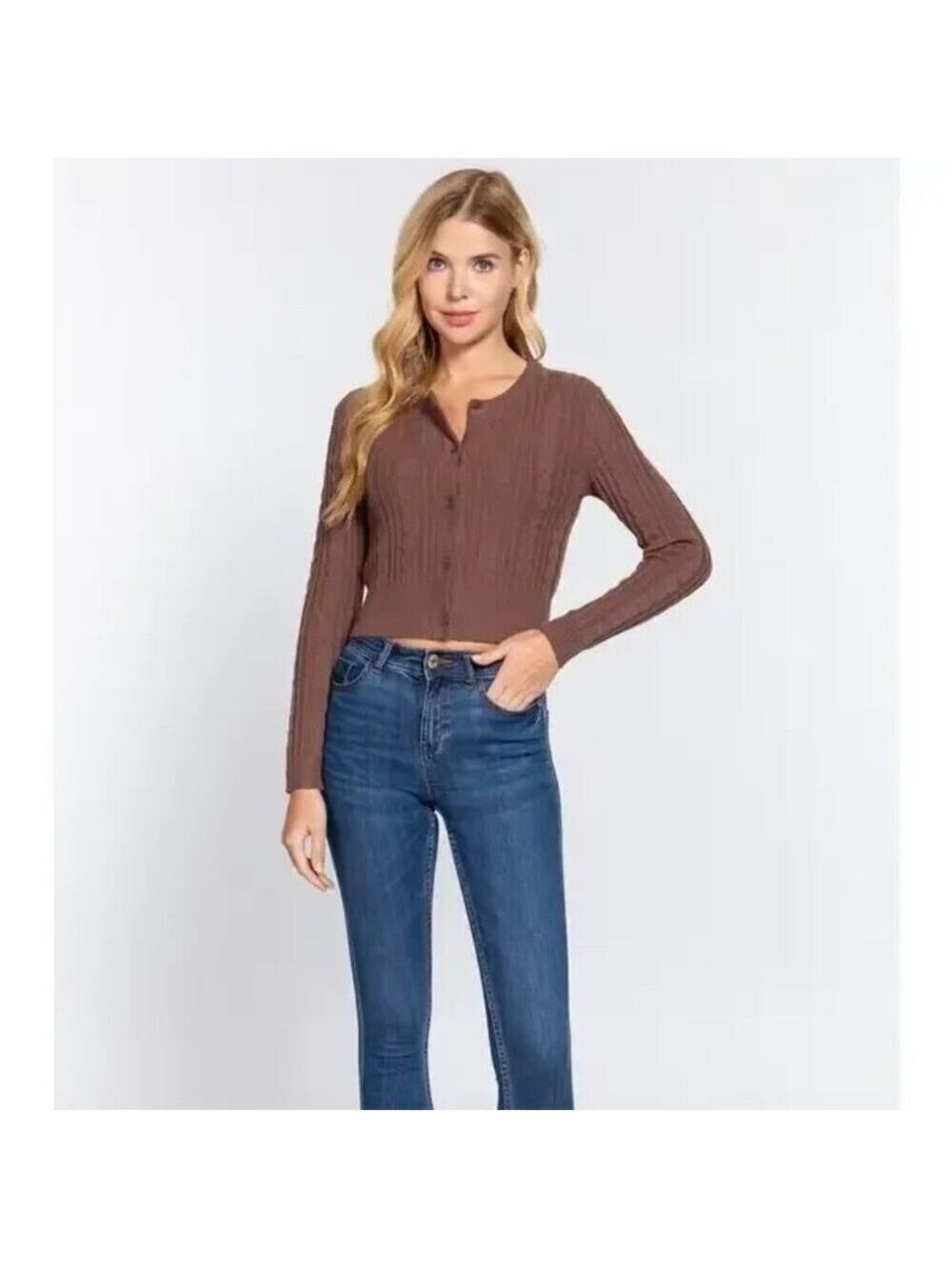 Cable Knit Cropped Sweater